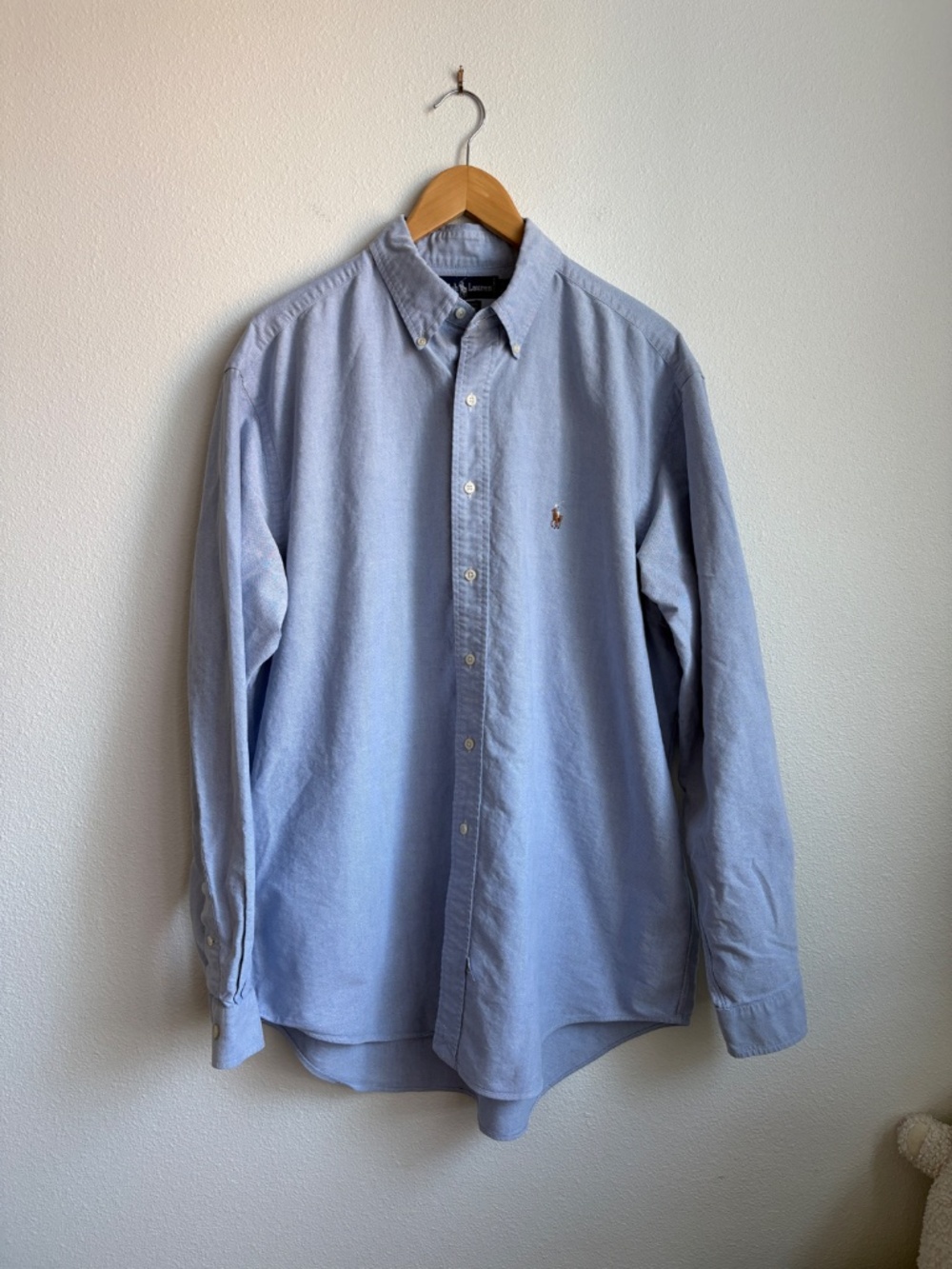 Ralph Lauren Yarmouth Mens 16.5-36 Light Blue Cotton Oxford Button Down Shirt